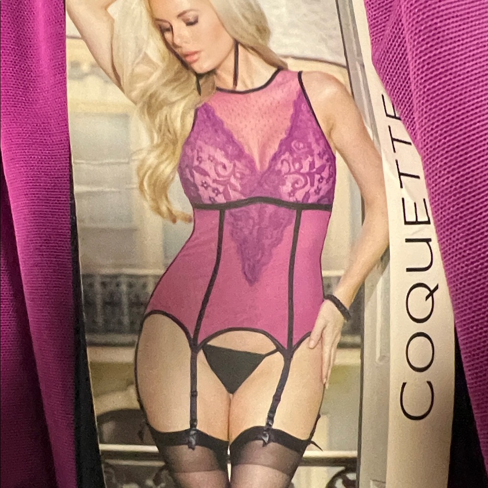 Women's Magenta Lace Bodysuit